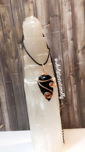 Black Obsidian Crystal Pendant- Root Chakra